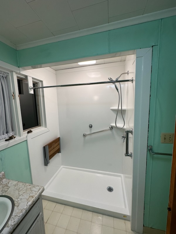 Your Big Bathroom Conversions Guide 6 A new walk-in shower replaced an old bathtub in this bathroom conversions project from Just Bath.